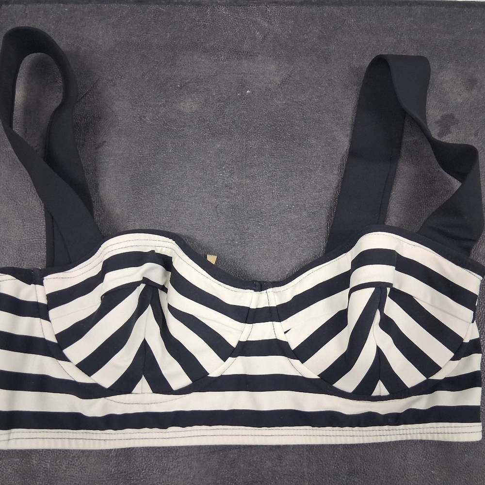 kate spade Black & White Striped Bustier Bralette
